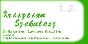 krisztian szekulesz business card
