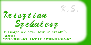 krisztian szekulesz business card
